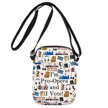 Imagem de JNIAP Bolsa tiracolo inspirada na Sitcom dos anos 90, presente para fãs de programas de TV I'm Pro Opera and I Vote 90s Sitcom Voting Shoulder Bag, I Vote Cb, Ajuste