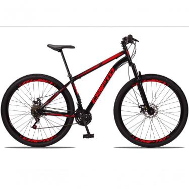 Imagem de Bicicleta Aro 29 Aço Carbono 21v Cripto Freios A Disco - Preto/vermelho - 17 Preto/vermelho