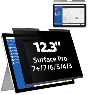 Imagem de Mamol Tela magnética de privacidade para Surface Pro 7 Plus/7/6/5/4/3, de 12,3 polegadas, filtro de luz azul antirreflexo removível, protetor de tela antiespião para Microsoft Surface Pro 7+, Pro 7, Pro 6, Pro 5, Pro 4/3