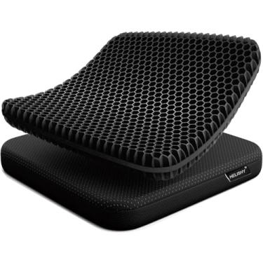 Imagem de Almofada de assento de gel para alívio de pressão prolongada – Almofadas de gel supergrandes e grossas para cadeiras de escritório – Almofada para alívio da dor no cóccix, suporte para ciática e