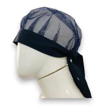 Imagem de Touca de Tela com Faixa de Tecido - DaniBordados, Azul marinho