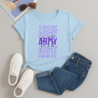 Imagem de Camiseta Algodão Unissex Estampada Army Bts 275 Blusa Despojado Modinh