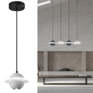 Imagem de ADCTHOME Luminárias Pendentes De Led Modernas, Luzes Concreto Para Ilha Cozinha, Iluminação Planetária Ajustável Sala Jantar, Estar, Quarto (Pacote Com 1 Unidade)