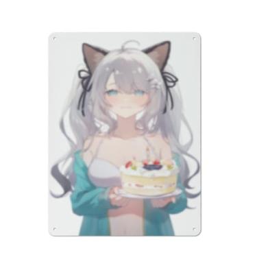 Imagem de Cartaz de arte de menina de anime sexy quente placa de estanho vintage decoração de parede pôster 30,5 x 40,6 cm, AF136