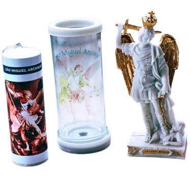 Imagem de Kit Quaresma de São Miguel Arcanjo Imagem Vela Porta Vela