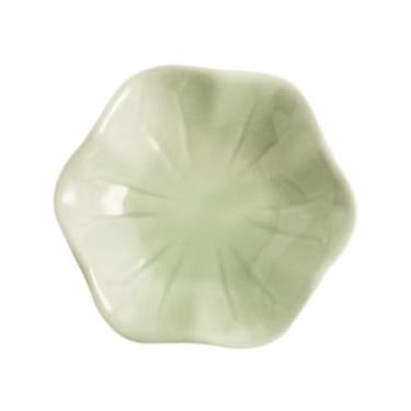 Imagem de UGPLM Tigela para chaves, suporte para colheres em formato de flor, descanso para colheres, prato para anéis, bandeja de cerâmica para bugigangas para, Luz Verde