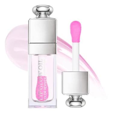 Imagem de Óleo labial volumoso, hidratante com brilho, protetor labial transparente, brilho para cabeça de escova grande, textura nutritiva não pegajosa e produtos para cuidados com os lábios secos, 60 ml (002