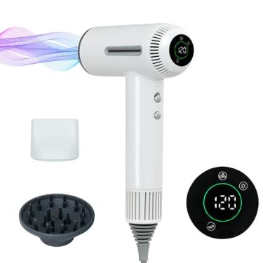 Imagem de Secador de cabelo, 7 temperaturas e 31 modos. Controle inteligente de temperatura, visor LCD, modo autolimpante, modo de cuidado facial. Secador iônico de 1600 W RPM. Secador de cabelo com controle