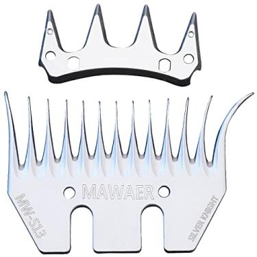 Imagem de MAWAER 13 Lâminas De Reposição Para Tosquiadeira De Ovelha Com Dentes Curvos Para Tosquiadeiras De Ovelha Oster, Lister, Heiniger, Tesouras De Tosquia De Animais Removíveis Para Tosa De Cabras, Cor