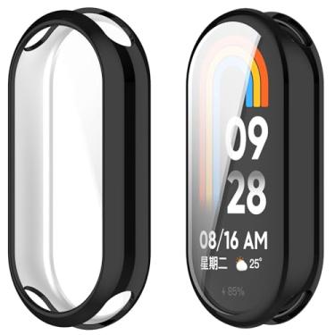 Imagem de Disscool Capa compatível com Xiaomi MI Smart Band 10 Ceramic Edition/9 Ceramic Edition/8/8 NFC Soft Anti Drop TPU Capas protetoras acessórios de relógio (preto)