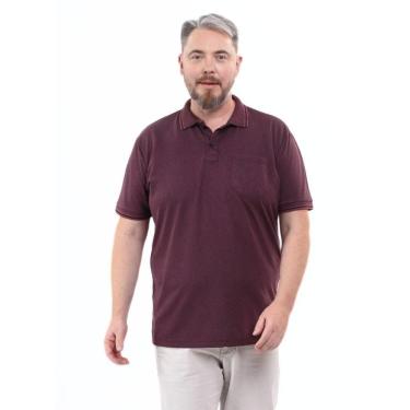 Imagem de Camisa Polo Masculina Plus Size Pique Algodão com Bolso