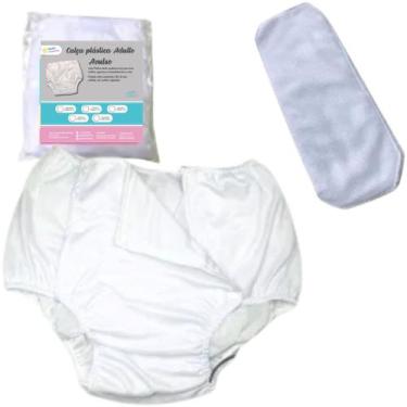 Imagem de Fralda Plastica pra Adulto Reutilizável Avulsa c/ Absorvente - Minha E