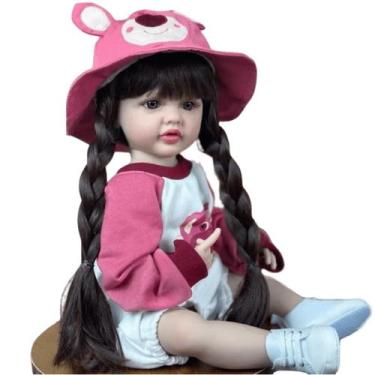 Imagem de Boneca Bebe Reborn Ursa Rosa 55cm Suzy Lançamento - Real Baby Dolls