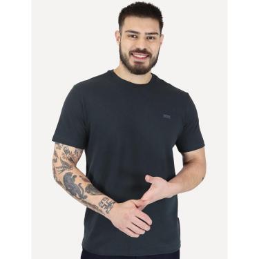 Imagem de Camiseta Calvin Klein Masculina Piquet Rubber Patch Mono Logo Azul Marinho-Masculino