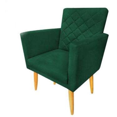 Imagem de Poltrona Decorativa Maitê Suede Verde para leitura - JBF