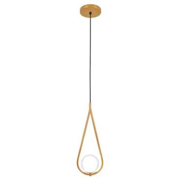 Imagem de Luminária Teto Pendente Gota Globo Vidro Cama Quarto Dourado - Singlel