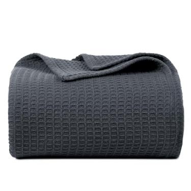 Imagem de Cobertores para cama e casa BBH 100% algodão tamanho Queen, cor cinza – Design de tecido de waffle de algodão respirável e premium macio – oferece conforto e calor por anos
