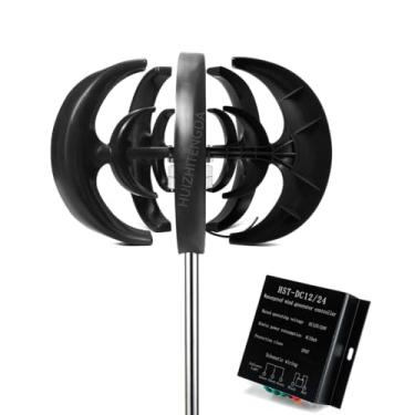 Imagem de 12v,2000W-4000W Baixo Ruído Pequena Turbina Eólica Homeuse, 12V-220V Gerador Vertical de Turbina Eólica para Energia Eólica E Sistemas Solares (Preto)