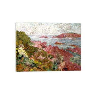 Imagem de Impressão em tela de paisagem-Famous Wall Art Picture By Sea-Poster para decoração de sala de estar pronto para pendurar tela embrulhada 60x80cm24x31in