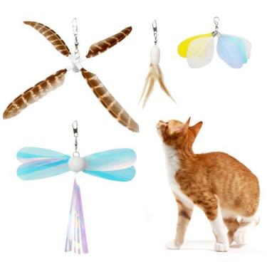 Imagem de Recargas de brinquedos Cat Wand com penas naturais para animais de est