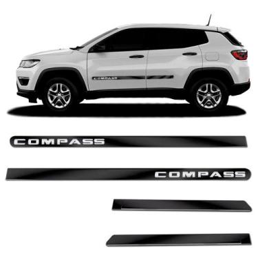 Imagem de Friso Lateral Largo Compass 2016 a 2021 Kit Black (Preto Brilhante) Ad