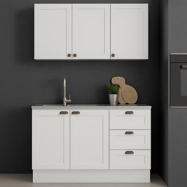 Imagem de Armário Cozinha Genialflex Provençal C/ Balcão S/ Tampo Bco