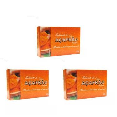 Imagem de Kit Sabonete Natural Açafrão Grãos Life 3 Unidades