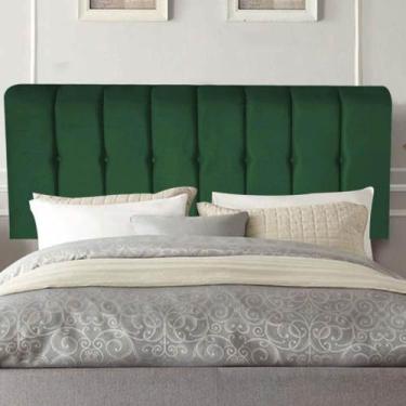 Imagem de Painel Estofada Kiara 100cm Solteiro Box Quarto Suede Verde - Gat Maga