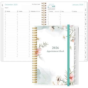 Imagem de Agenda e agenda 2024-2025 – Agenda diária por hora de julho de 2024 a junho de 2025, agenda semanal com intervalo de 30 minutos, 12 abas mensais, bolso interno, médio 14,7 x 21,6 cm, floral rosa