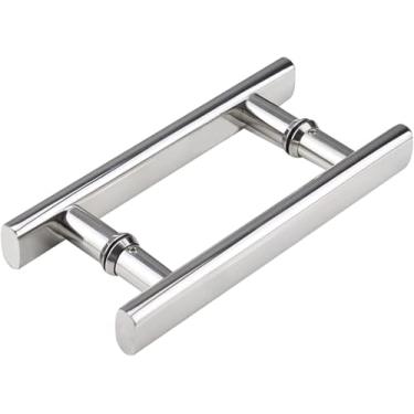 Imagem de Maçaneta Da Porta Do Chuveiro Aço Inoxidável Polonês Chrome Grab Bar Knob Back-to-back Para Gabinetes De Banheiro Tela De Chuveiro Porta De Vidro Empurrar E Puxar Maçaneta, Chrome, 145mm-225mm