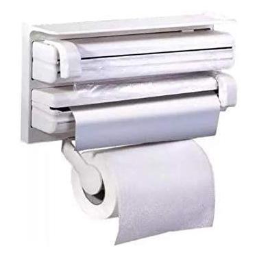 Imagem de Organizador de Cozinha 3 em 1 Porta Rolos Papel Toalha Filme - CLINK