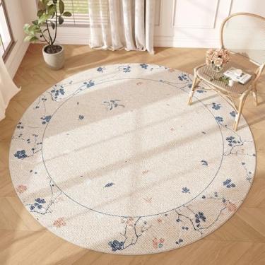 Imagem de Tapetes de pelúcia redondos e grossos para decoração de quarto em estilo moderno para sala de estar, tapete de cabeceira macio e fofo, lavável, para vestiário (300x300 cm/E)