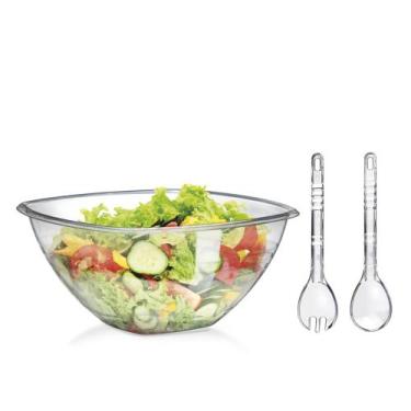 Imagem de Saladeira Conjunto 3 Pecas 4,5l Transparente Linda e Prática - DELTA Ú