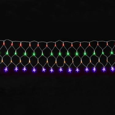 Imagem de Pisca De Led Rede Com Estrela Na Ponta 120l 3,5x0,5m 8 Modos 110v Cores Colorido