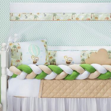 Imagem de Kit Berço Safari Menino 11 Peças Estampado Bichinhos +