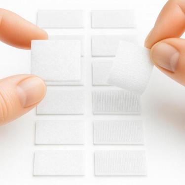 Imagem de 600 Pares Fecho de Contato Quadrado 15mmx 2cm Branco Autocolantes Tipo