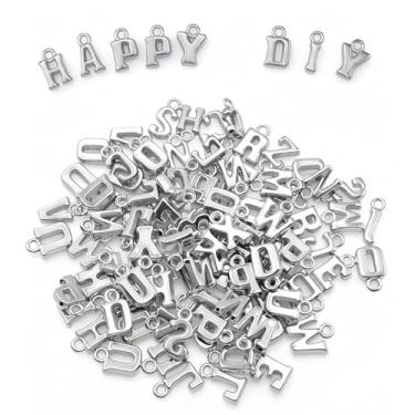 Imagem de 400 peças de contas grandes com letras do alfabeto, pingentes grandes de A-Z para fabricação de joias, pulseiras, colares, chaveiros, artesanato DIY, contas de plástico para acessórios personalizados