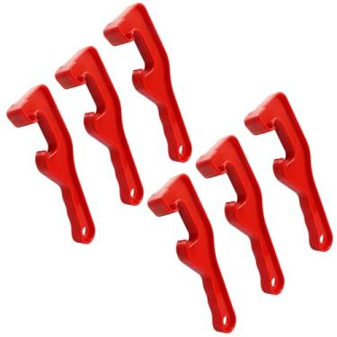 Imagem de Moicstiy Abridor de tampa de balde de plástico de 6 peças, ferramenta de chave de lata de tinta de 5 galões, removedor de tampa de fácil aderência para uso industrial doméstico (vermelho)