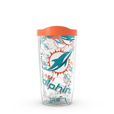 Imagem de Tervis NFL Miami Dolphins - Copo de viagem com isolamento térmico de parede dupla feito nos EUA mantém as bebidas frias e quentes, 473 ml,