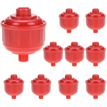 Imagem de QWORK Pacote com 10 mini filtros de água de ar descartáveis, roscas padrão de 1/10.2 cm, para pistolas de pulverização e ferramentas pneumáticas