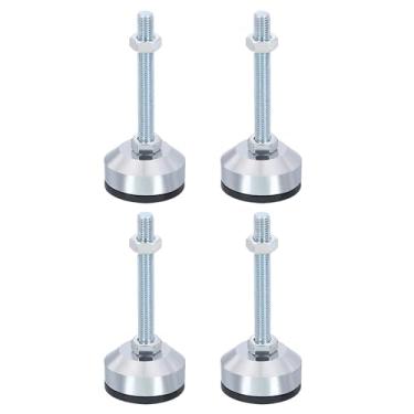 Imagem de PATIKIL Pés niveladores de móveis, 5 cm de diâmetro, base M10, rosca, 4 peças, aço carbono, ajustável, rosqueado, niveladores de perna com almofadas para armário de cadeira de mesa, preto
