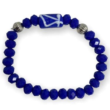 Imagem de Pulseira Ogum Espada Com Firma Azul Cristal E Silicone