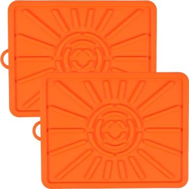 Imagem de ZLHETWT Tapete de espátula de silicone, almofada de utensílio de silicone, resistente ao calor, prateleira lateral, tapete de prateleira lateral para churrasqueira de grau alimentício, suporte