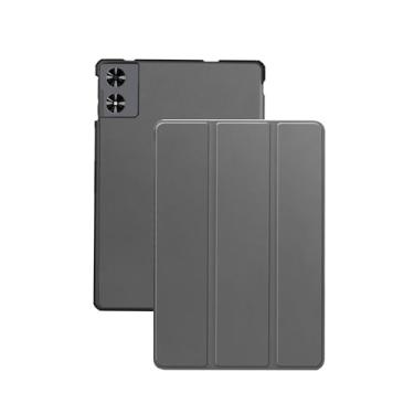 Imagem de Capa para tablet SVITOO P12 de 30 cm, capa protetora de couro PU com suporte de três dobras para tablet SVITOO 2025, resistente a arranhões, despertar/hibernar automaticamente (cinza)