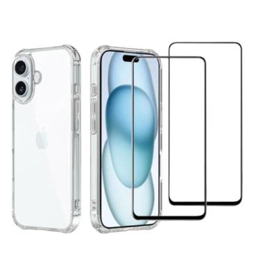 Imagem de Capa Anti-Impacto iPhone 16 Silicone Premium com Bordas Elevadas + 2 Películas 3D Vidro Temperado - Proteção Total
