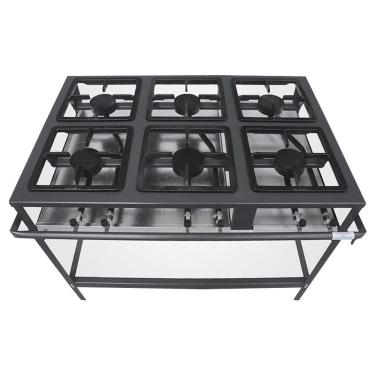Imagem de Fogão Profissional 6 Bocas Metal Brey a Gás FE -506