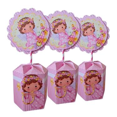 Imagem de Lembrancinha Batizado Kit 10 Centro Mesa Decoração Menina Rosa