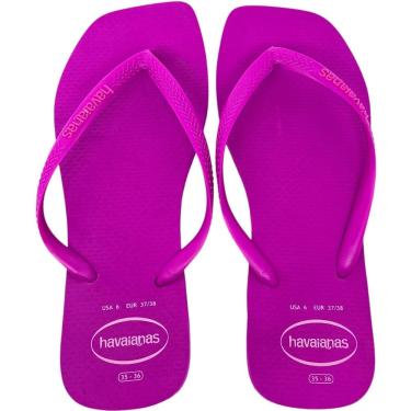 Imagem de Chinelo Dedo Feminino Casual Dia a Dia Passeio Praia Bico Quadrado Havaianas Slim Squar...
