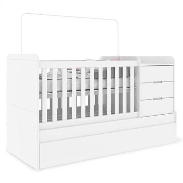 Imagem de Quarto Infantil 4 Portas Americano com Berço Multifuncional Cleo Branc