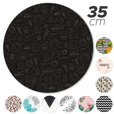 Imagem de Sousplat Avulso Base De Mdf 35Cm Completo Estampado Cozinha